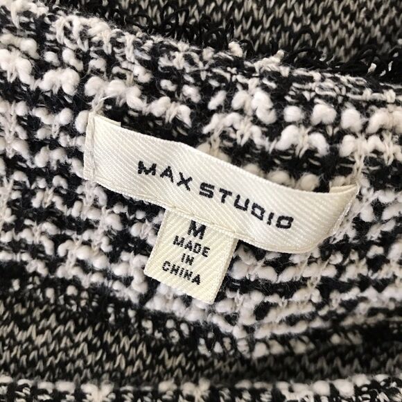 Max Studio Black White Cotton Tweed Sleeveless Parisian Chic Pullover Top - M - Picture 8 of 8
